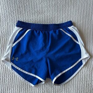 XS Under Armour Women's Royal Blue and White Athletic Shorts